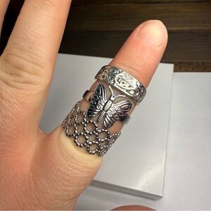 🧩3 for $30 Silver Butterfly Ring Set